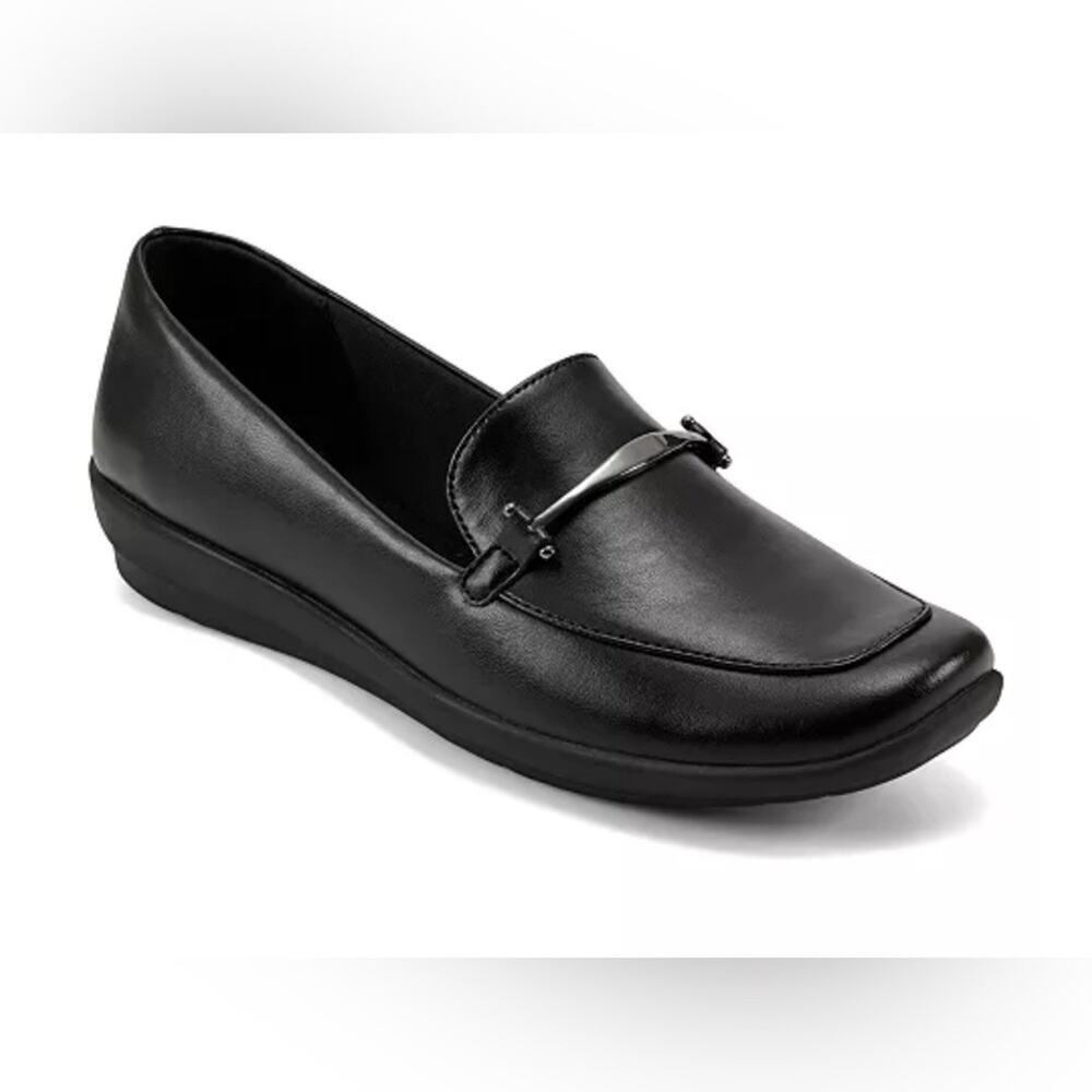 NWT Easy Spirit Arena Black Comfort Slip On Loafers Flats Women’s Size 7
